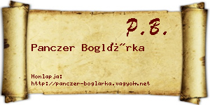 Panczer Boglárka névjegykártya